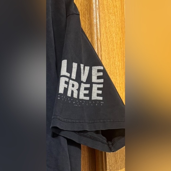 Vintage 1997 Harley-Davidson Ride Free Live Free Lima Peru Biker T-Shirt Large - Picture 8 of 12